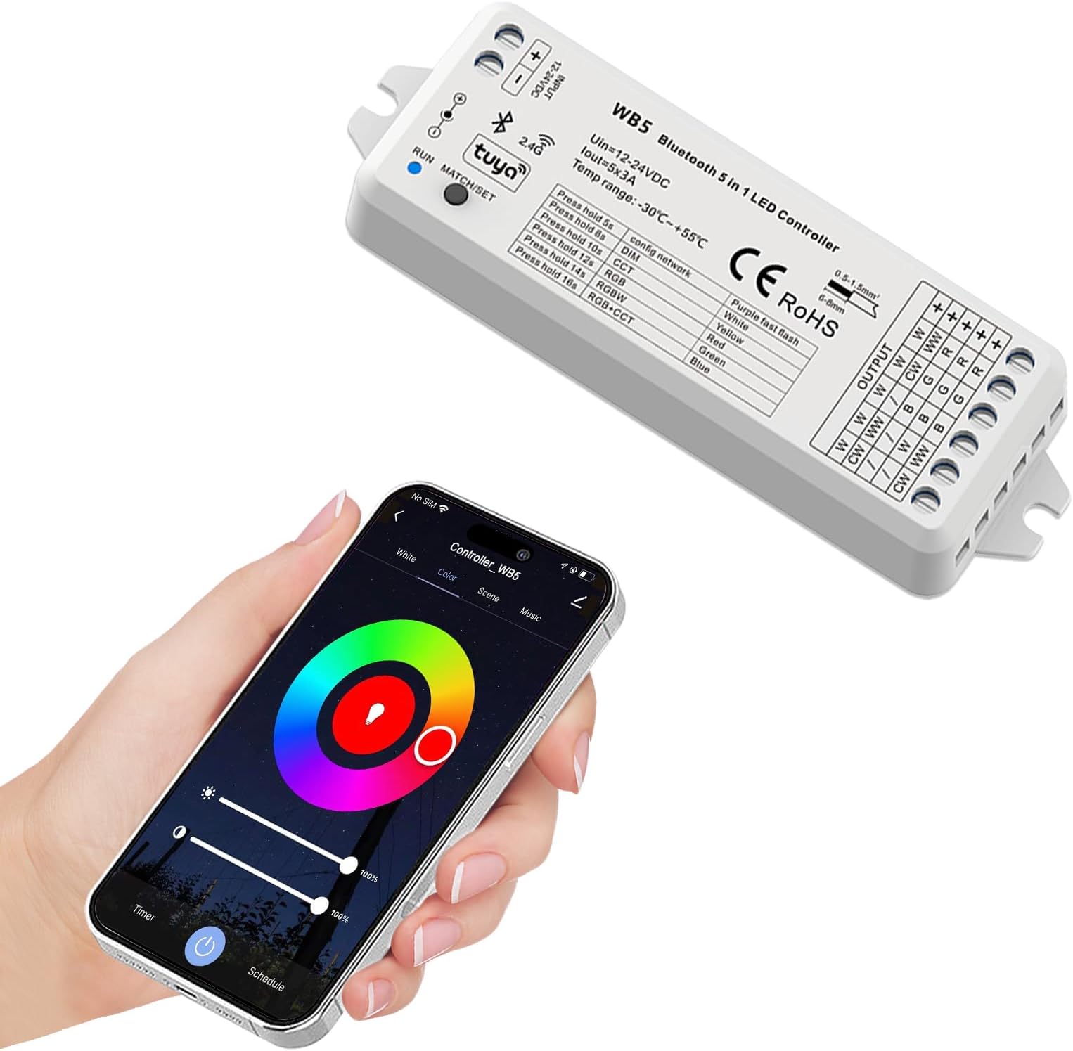 Amazon.com: Smart Single color LED lights Strip Controller WiFi ...