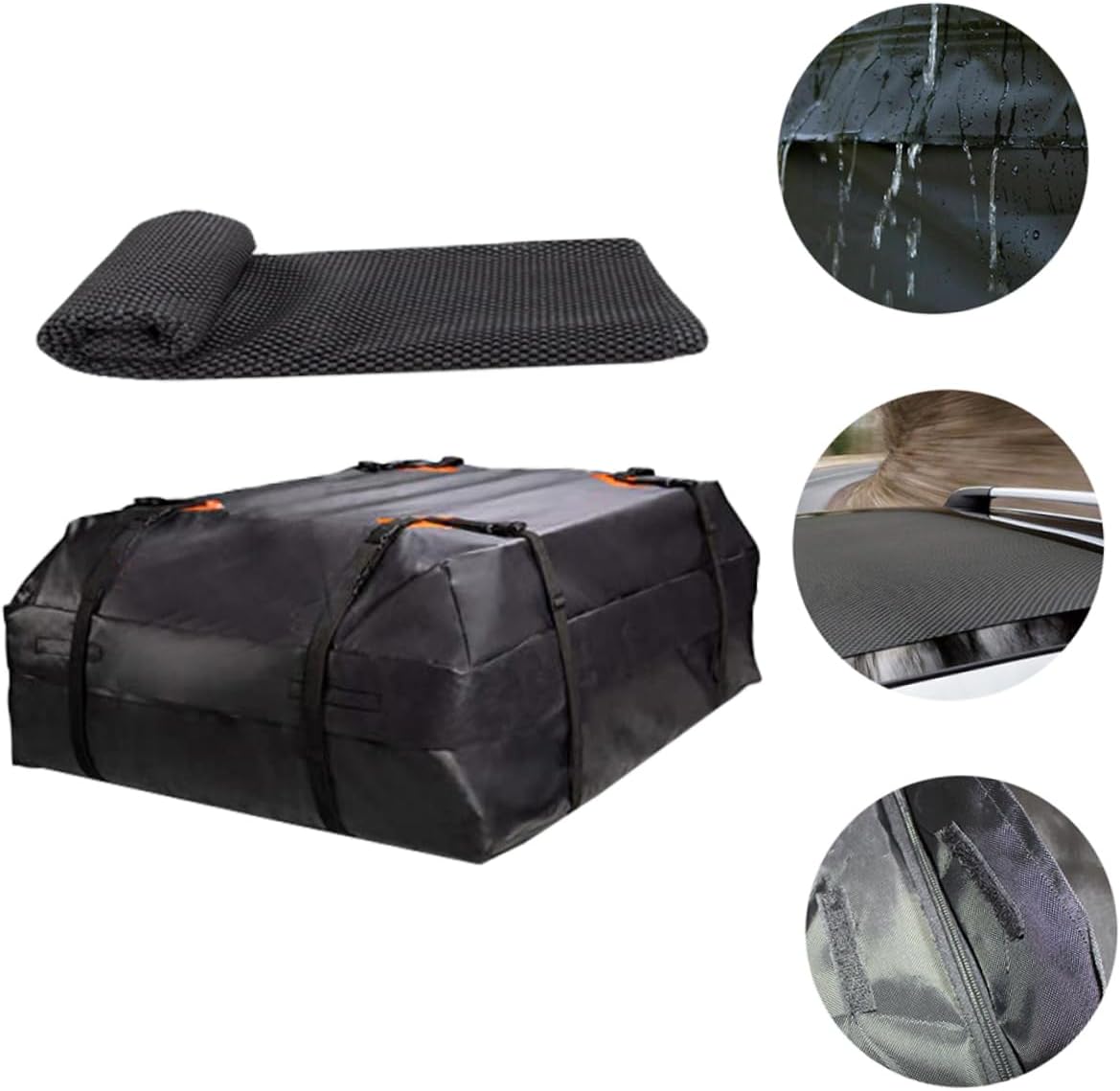 ABOOFAN Waterproof Cargo Carrier Roof Use 420d Oxford Large Capacity Easy to Fix Design