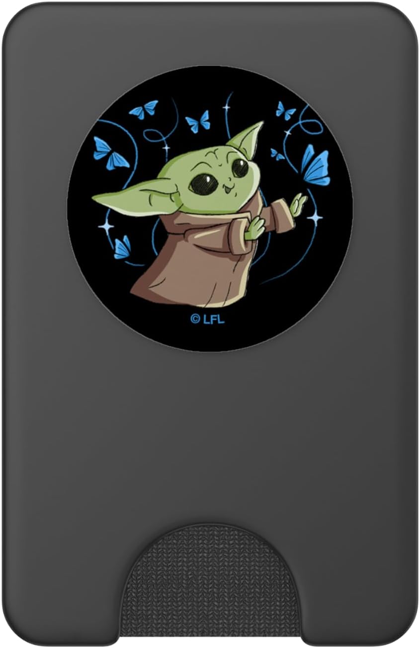 Star Wars The Mandalorian The Child with Blue Butterflies PopSockets PopWallet for MagSafe