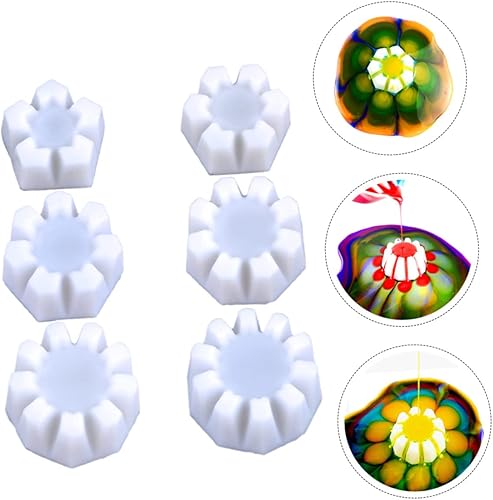 Miniatura 3 de EXCEART 24 piezas de taza de vertido de silicona floral de vertido divisores de taza para verter la taza de pintura para verter pintura taza floral