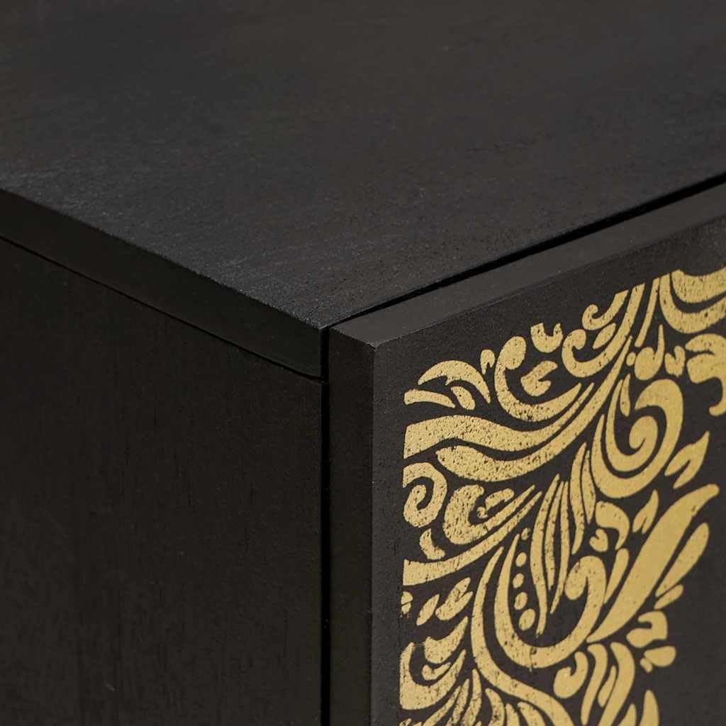 SYDE Mobile da lavabo nero, 62 x 33 x 58 cm, in legno di mango massiccio