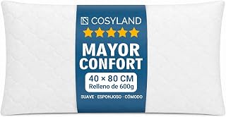 COSYLAND Almohadas 40 x 80 cm Pack de 2 para Cama - Estilo Hotel de Lujo, Diseño Acolchado, Blandas, Suaves, Cómodas y Transpirables para Dormir