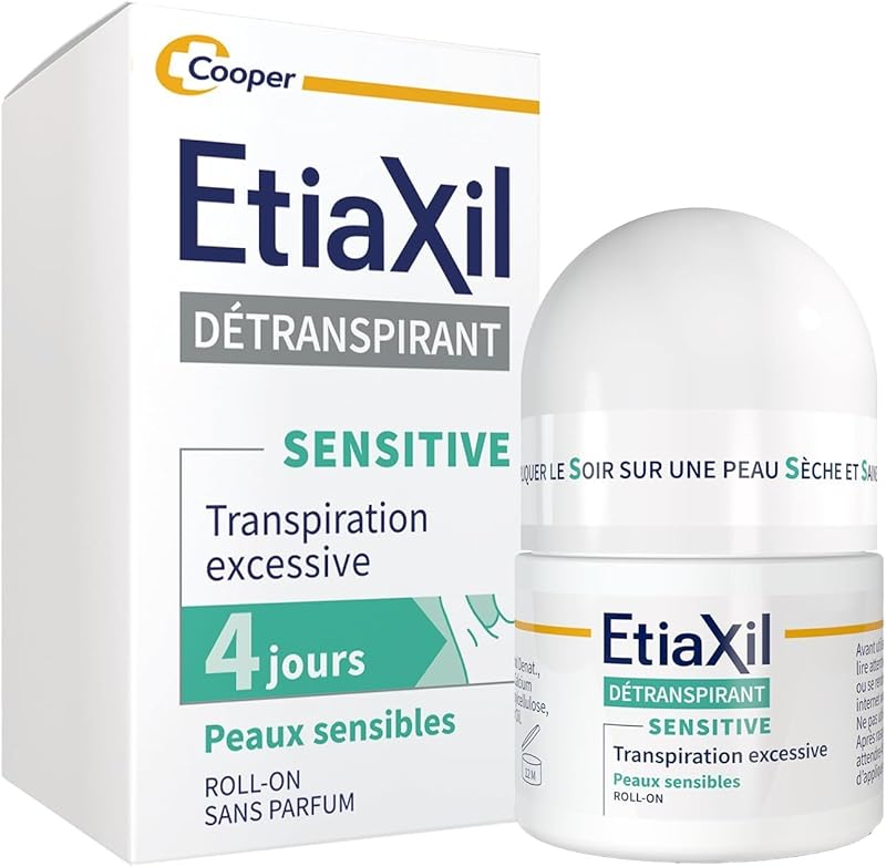 ETIAXIL - Déodorant Détranspirant - Traitement Transpiration Excessive - Aisselles - Peaux Sensibles - Efficacité 4 jours -15 ml