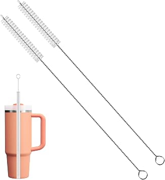 2 Pack Straw Brush Cleaner with PA6 Nylon Bristles,Straw Cleaner for Sippy Cup,Keyboard and Tubes,Stanley Straw Cleaner Brush for 14/20/30 oz Stanley Mugs.