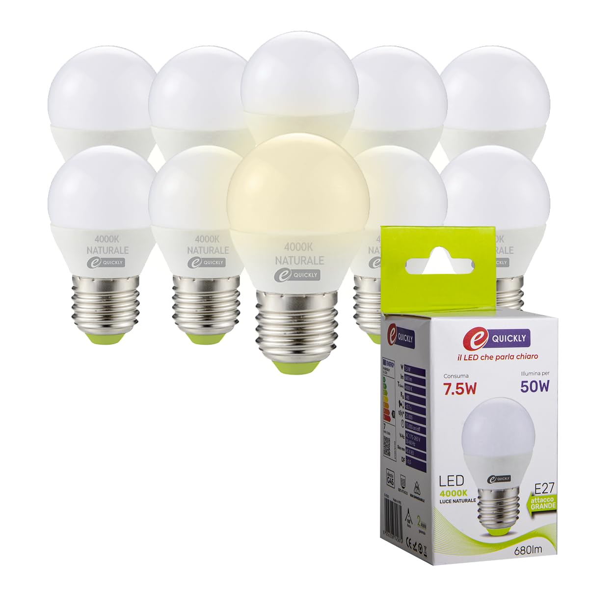 Lampadina LED E27, 9W (Equivalenti A 60W), Luce Bianca Calda, Dimmerabile, 2 Uni - 9