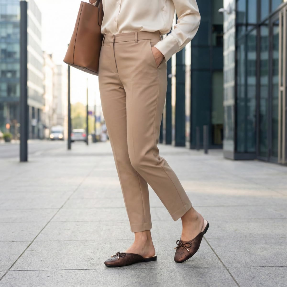 Mules for Women Slip On Flats Office Business Casual Shoes Closed Toe Shoes for Women Dressy Comfortable - Image 6