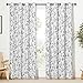 KGORGE Boho Blackout Curtains Large Window Treatment Privacy Thermal Insulating Drapes for Kids Teens Bedroom Living Room Curtains, 1 Pair, W 52 x L 95 inches, Grey and White