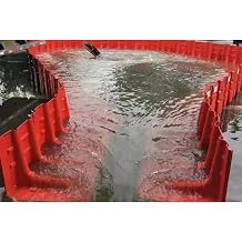 Rygcrud L Shaped Flood Barrier, Home Reusable Water Baffle - Quick Installation Snap, from Water Intrusion for Garage, Front Door, Basement55x68x52cm