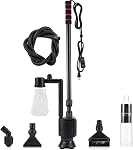 AQQA Aquarium Gravel Cleaner Siphon Kit,6 in 1 Electric Automatic Removable Vacuum Water Changer,Multifunction Wash Sand Suck The Stool Filter 110V/ 20W 320GPH (20W 320GPH)