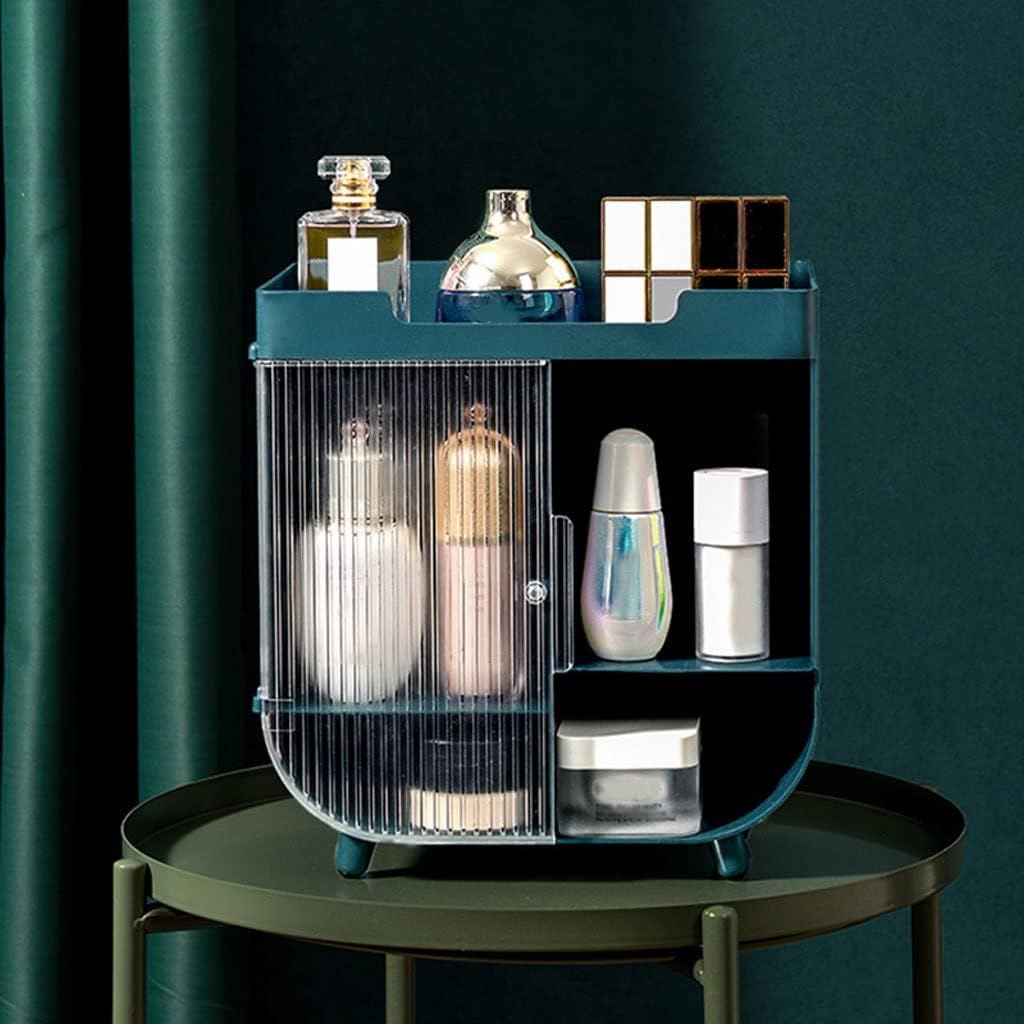 Makeup Storage Organizer Indoor Cosmetic Storage Box Skin Care Product Storage Box Desktop Large-Capacity Storage Suitable for Bathroom Bedroom Dresser Cosmetic Organizer (Color : B)