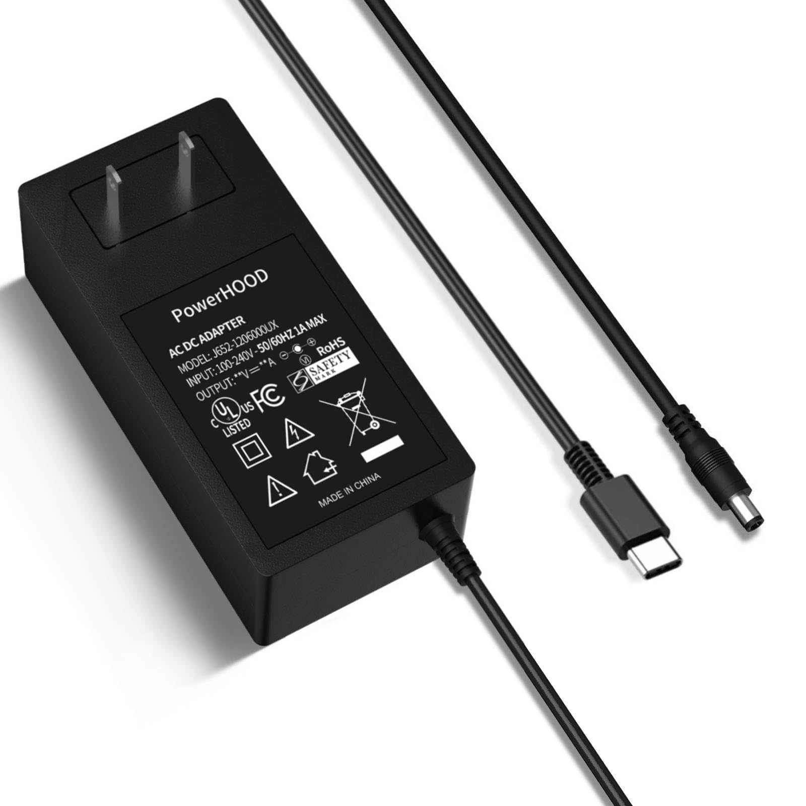 Amazon.com: PowerHOOD UL Listed 12V AC/DC Adapter Compatible with