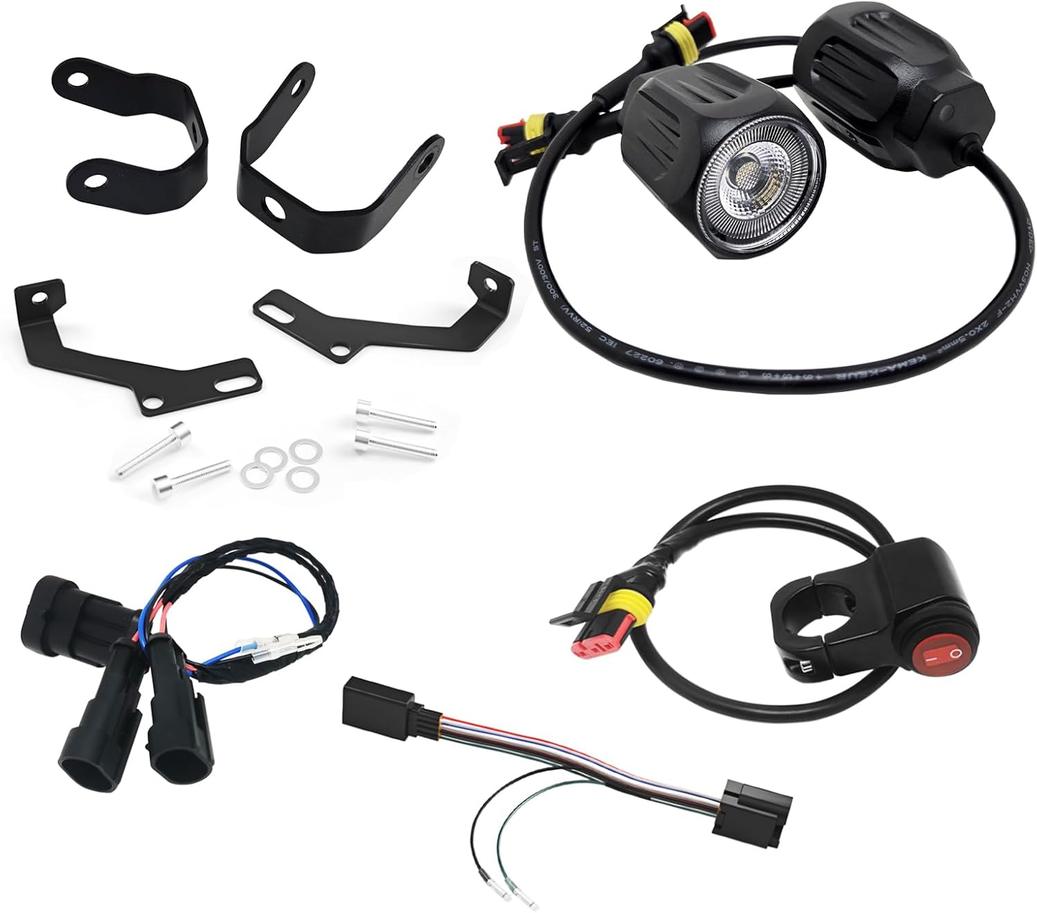 LED Auxiliary Light Kit w/Connector Compatible for Honda Monkey 125 Z125M Z125MA ABS (2019-Current) (Day white)