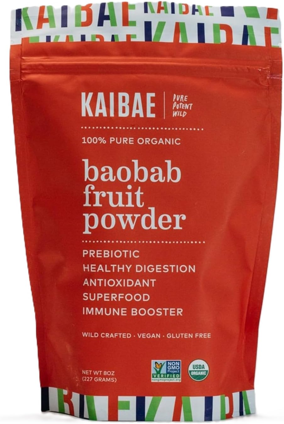 KAIBAE Premium Organic Baobab Powder | Prebiotic Fiber Superfood for Gut & Metabolic Health | Vitamin C + Polyphenols | Gluten-Free, Non-GMO, Vegan | 8 oz.