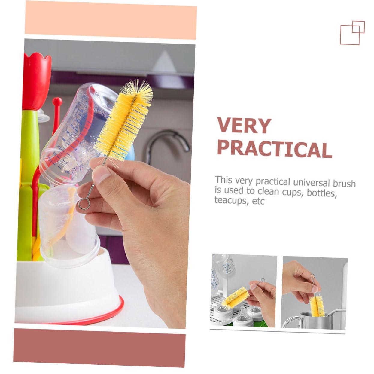 minkissy Juego De 3 Limpiadores De Botellas Portátiles Y Livianos Cepillos Multiusos para Botellas Suministros para El Hogar 12 Unidades X 3