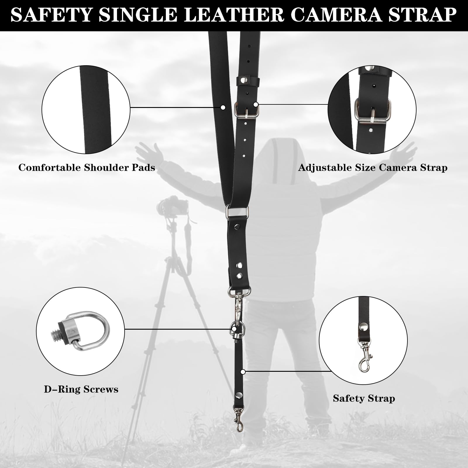 Tracolla Per Fotocamera In Pelle Per Fotocamera,Cinghia Per Fotocamera Tracolla Macchina Fotografica,Tracolla Fotocamera,Cinghia Macchina Fotografica per tutte le fotocamere DSLR/SLR