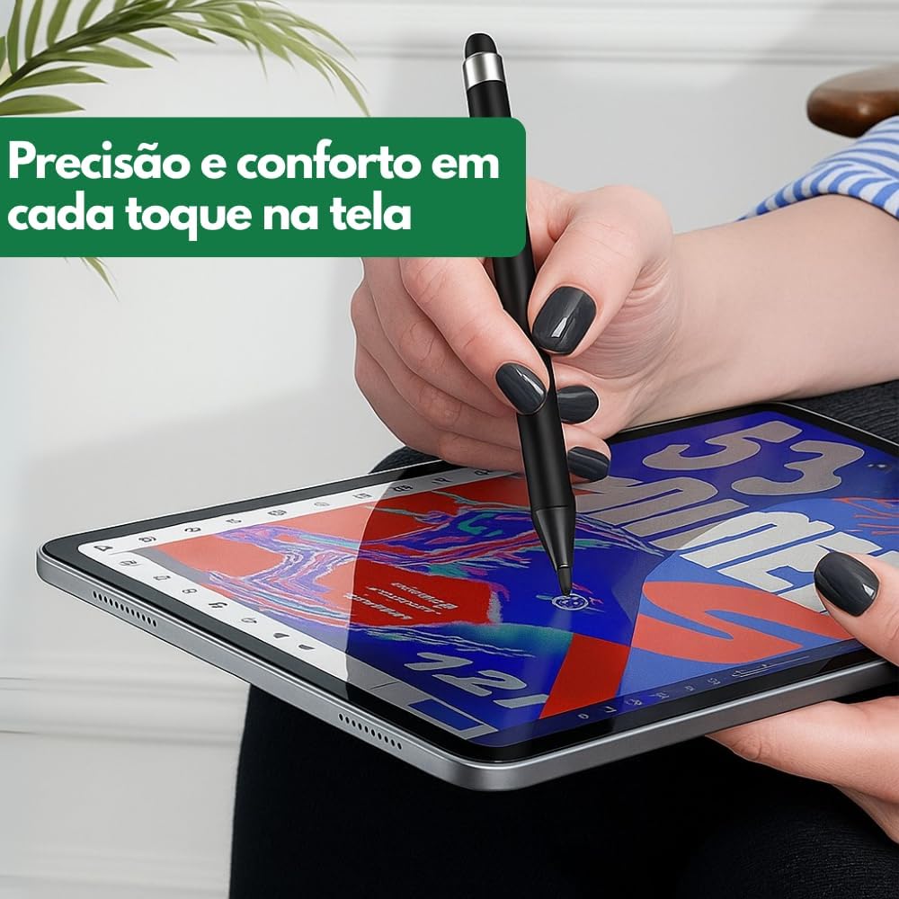 Caneta Touch Stylus Universal para Tablet e Celular Touch Screen, Compatível com Samsung, iPad, Android e iOS, Caneta para Tablet e Caneta para Celular | Premium MyBrins