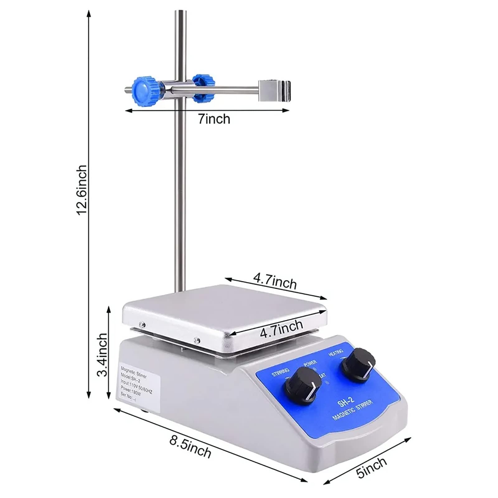 Placa caliente agitadora magnética de laboratorio, temperatura constante de 180 W, capacidad máxima de 1000 ml, control de velocidad de 0 a 1600 rpm para uso escolar y laboratorio