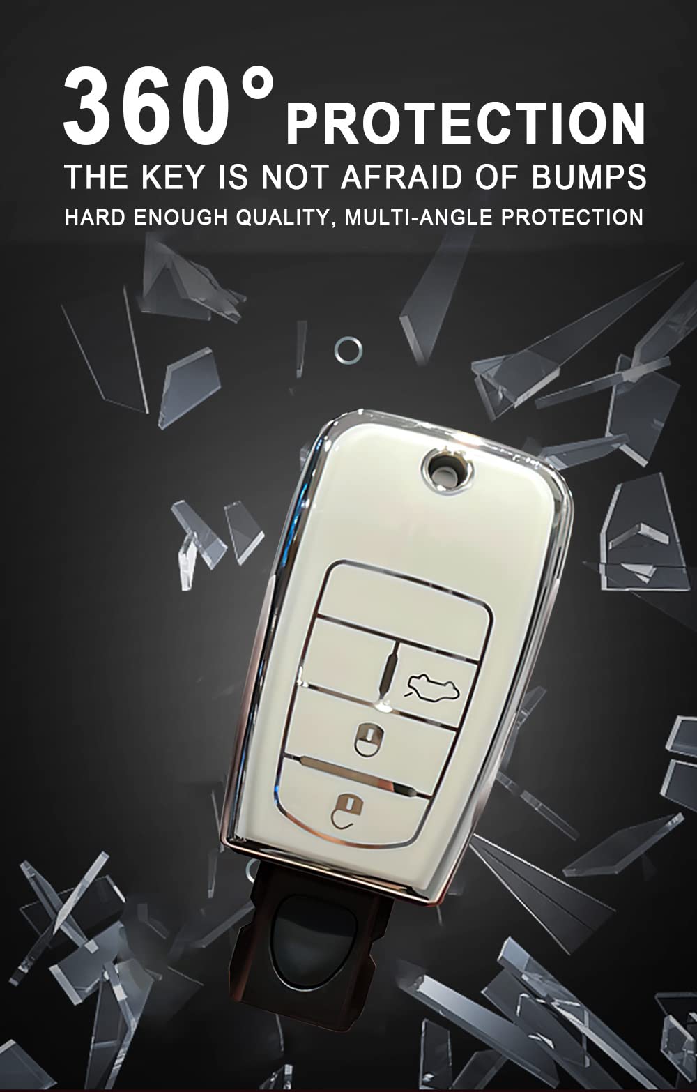 ontto Cover Guscio per Chiave Telecomando Auto Adatto per Fiat 500 500C