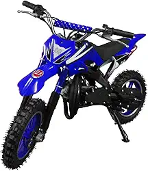 Mini Moto Cross Trilha 49cc BZ Arena Azul Partida a Corda Gasolina com Óleo 2 Tempos BARZI MOTORS