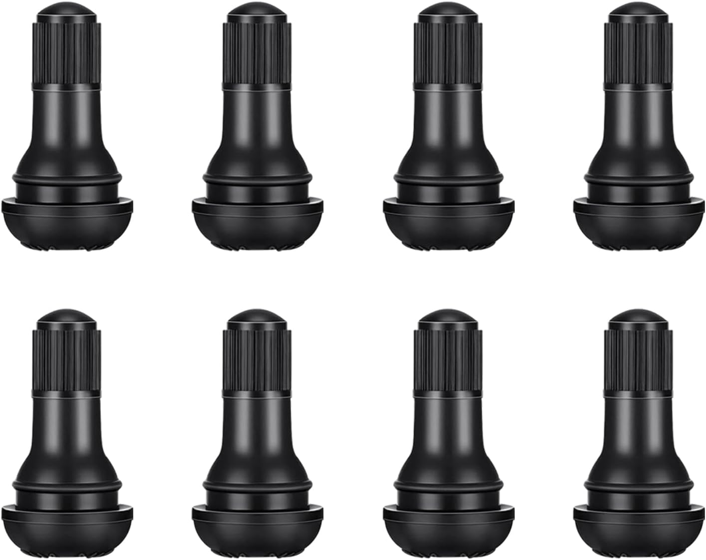weideer 8Pcs TR412 Black Rubber Snapin Tire Valve Stem for
