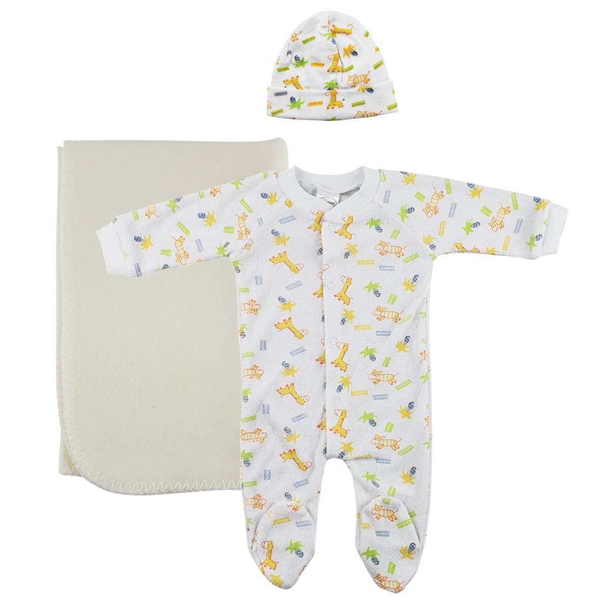 Bambini NC-0972M Unisex Newborn Baby 3 Piece Layette Sets, Yellow