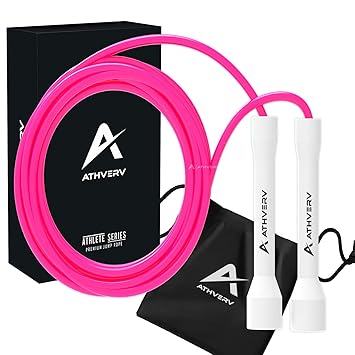 Athverv Jump Rope, Skipping Rope for Tricks and Releases,Pink - image, photos