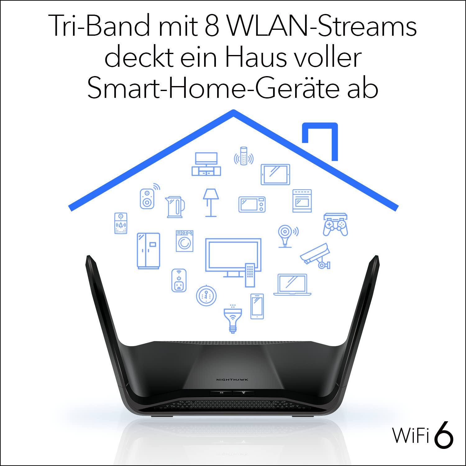 NETGEAR Nighthawk WiFi 6 WLAN Router RAX70, Bis zu 185 m², 6,6 Gbit/s