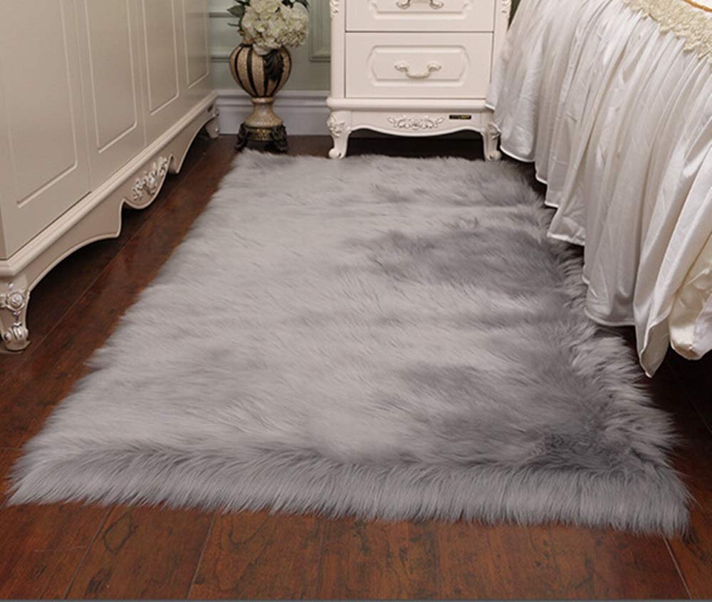 CNFQ Faux Fleece Carpet Soft Faux Sheepskin Wool Rug Wool carpet