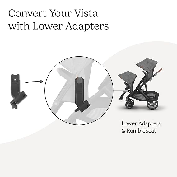 UPPAbaby Lower Adapter for Vista و Vista V2 و Vista V3 Strolers / متوافق مع RumbleSeat V2 + و Bassinet و Aria و Mesa V2 و Mesa Max Infant Car Seats / Quick + Secure Attachment / 1 Set