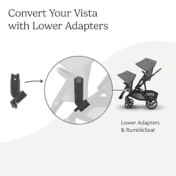 UPPAbaby Lower Adapter for Vista و Vista V2 و Vista V3 Strolers / متوافق مع RumbleSeat V2 + و Bassinet و Aria و Mesa V2 و Mesa Max Infant Car Seats / Quick + Secure Attachment / 1 Set
