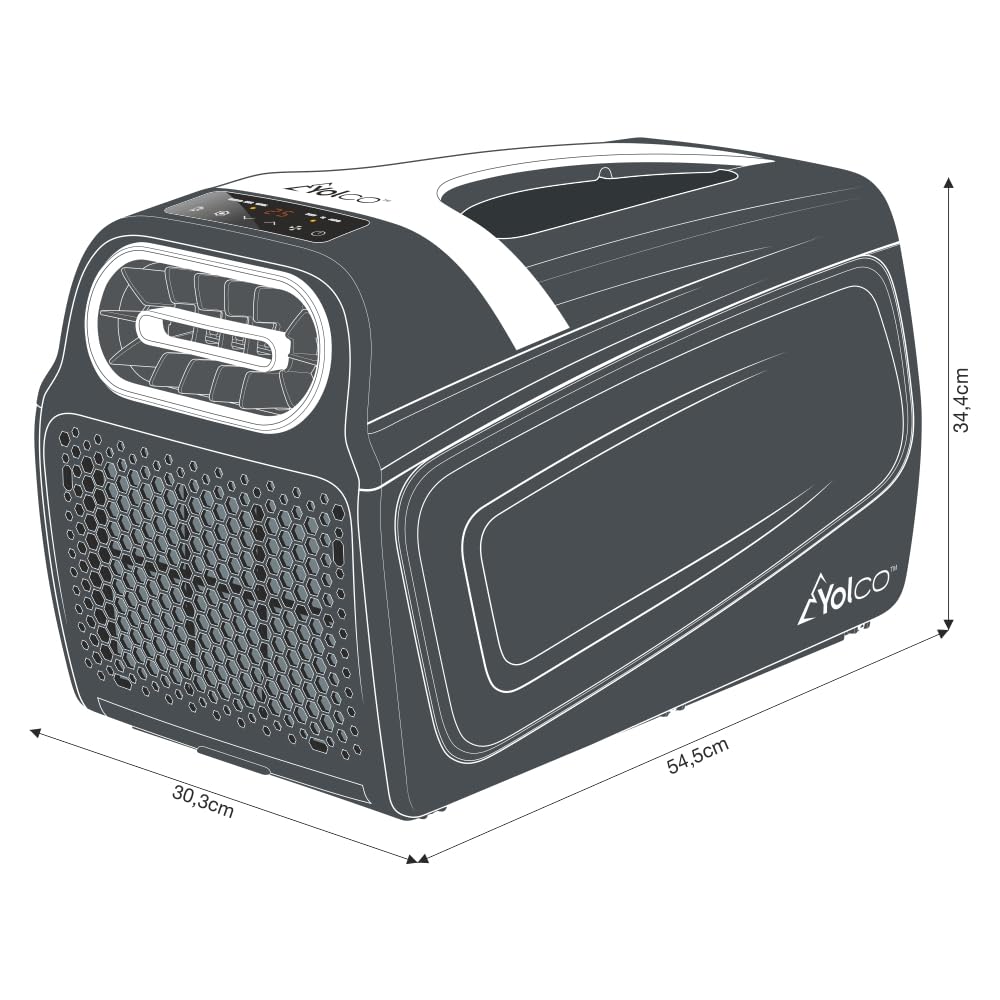 Yolco Mobile Klimaanlage 1000 W, 4-10 m², mit 2 Schläuchen | Mobiles Klimagerät, Monoblock Klimaanlage, 17-30 °C, 46/42 dB(A), 180/140 m³/h, Bluetooth 5.0, R290