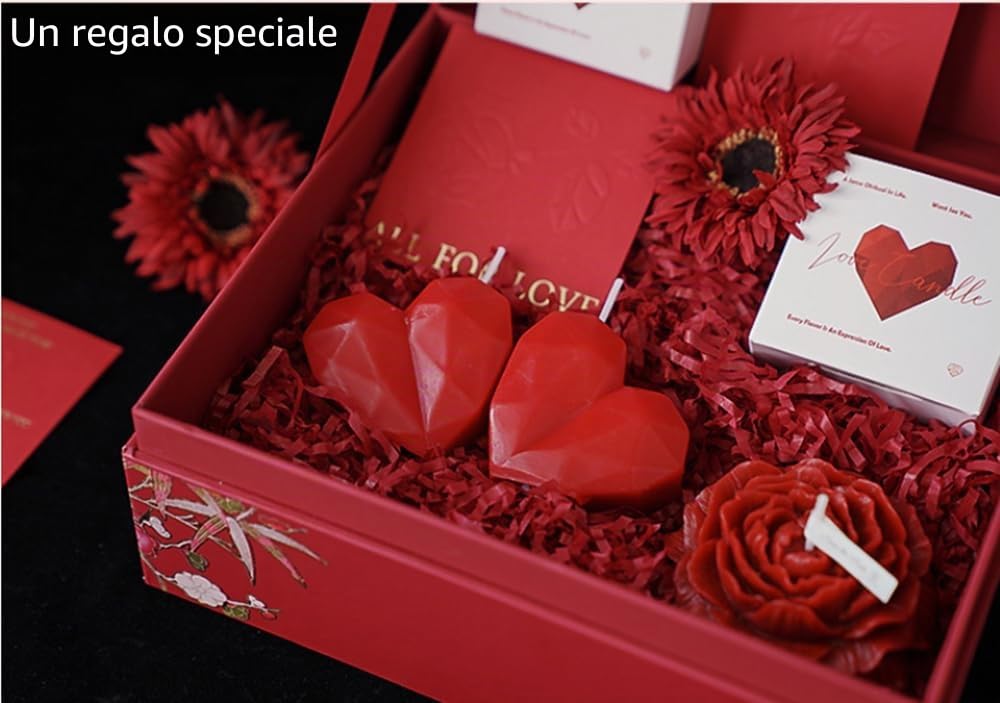 2 candele profumate a forma di cuore per San Valentino, realizzate a mano, per San Valentino, matrimoni, anniversari, compleanni, decorazioni per la casa