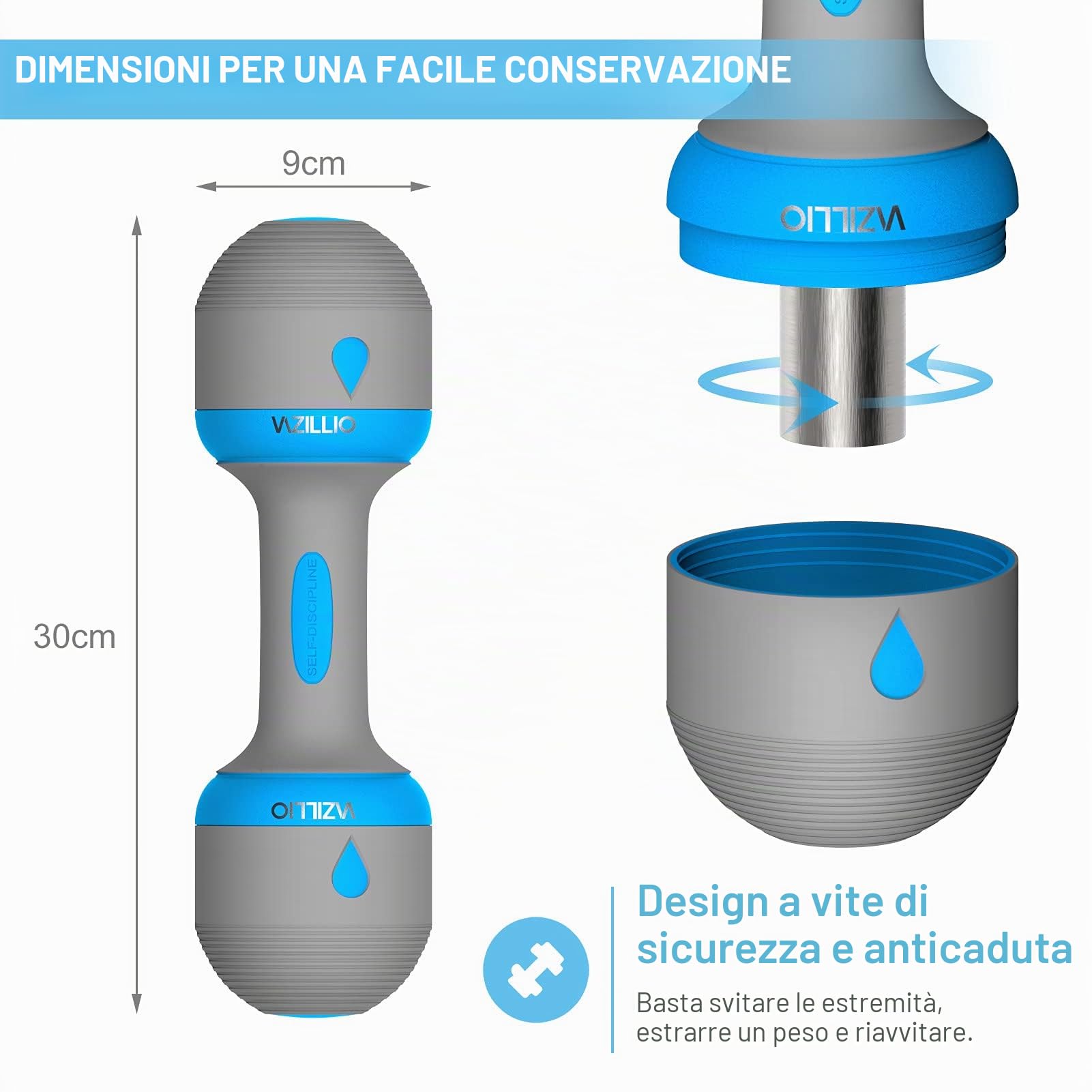 2 x 2 kg/2 x 5 kg Manubri Palestra Regolabili per Donna & Uomo, Pesi Regolabili Impugnatura in Neoprene Antiscivolo per Fitness, Palestra, Pilates, Allenamento Muscolare