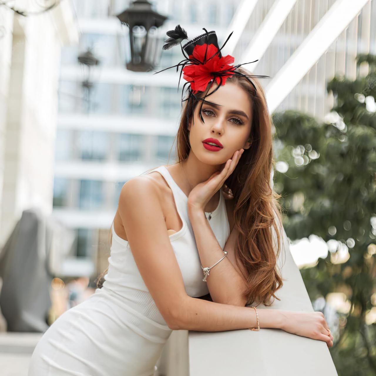 Toyvian Mini Top Hat Headband Lightweight Halloween Hair Band for Women Classic Fabric Fascinator for Party Costume and Holiday Accessories 5.31X3.93X4.33 Inches - Image 8