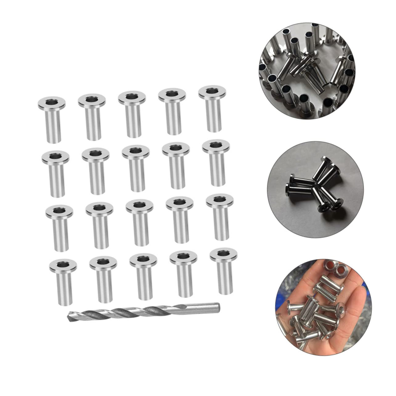 80pcs Stainless Steel Cable Railing Kit Sleeves Hide Cords Deck Railing Hardware Wire Rope Tension Tool
