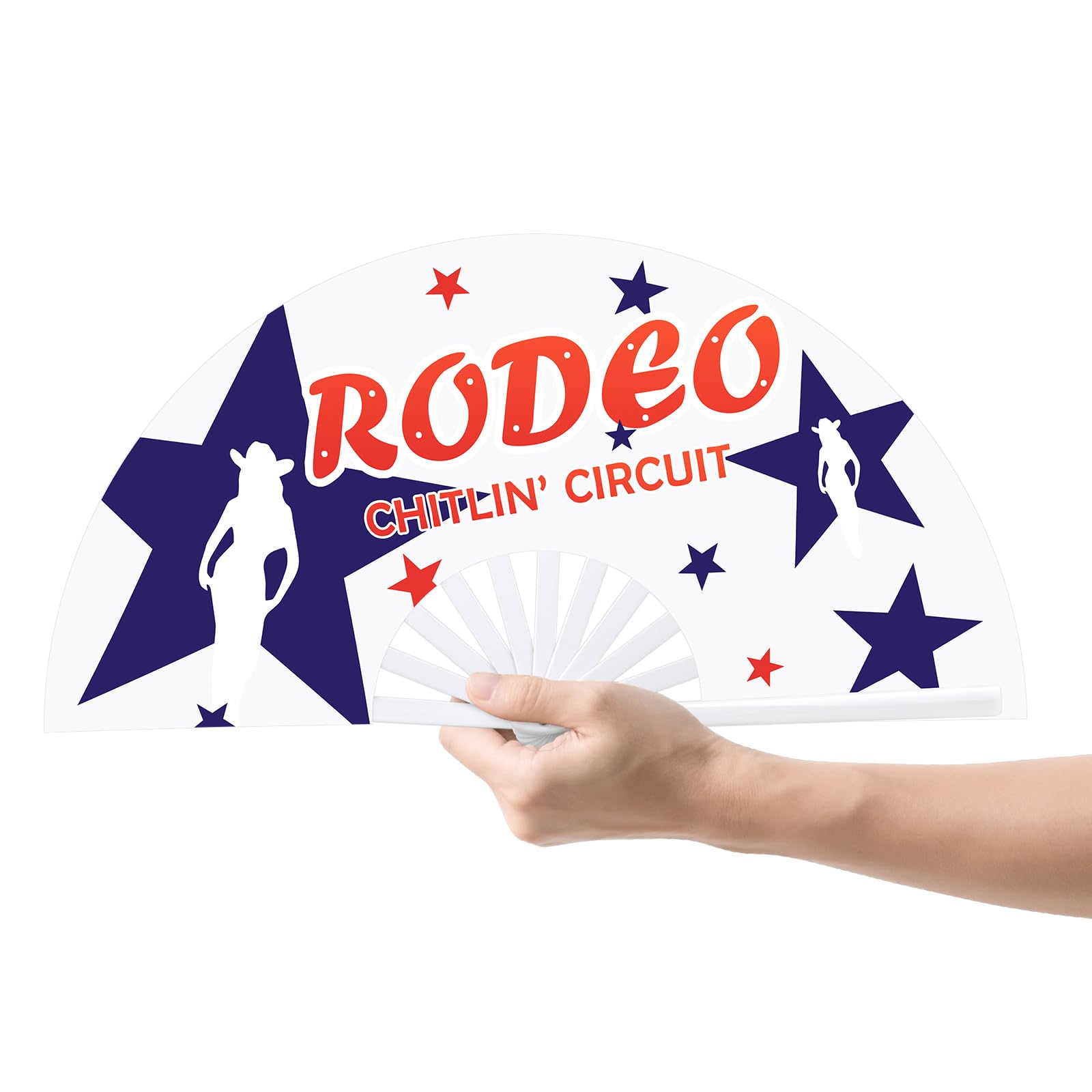 Rodeo Fans for Line Dancing, Hand Fan Foldable,Hand Fans for Women Foldable, Clack Fan, Western Large Festival Folding Fans, 26in