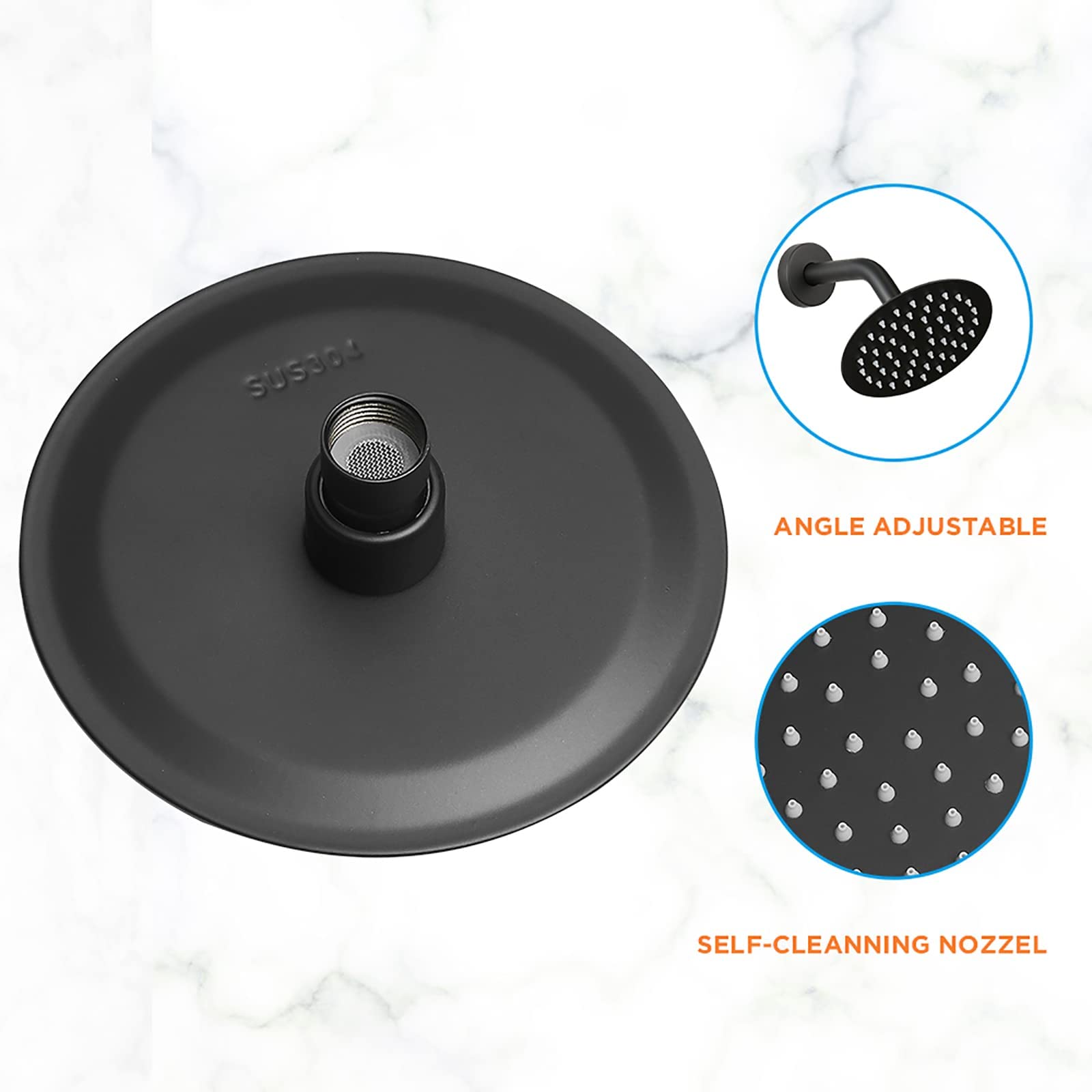 Juego completo de cabezal de ducha y grifo negro con válvula de ducha con cabezal de ducha de alta presión de 6 pulgadas, kit de moldura Regaderas para Baño Modernas