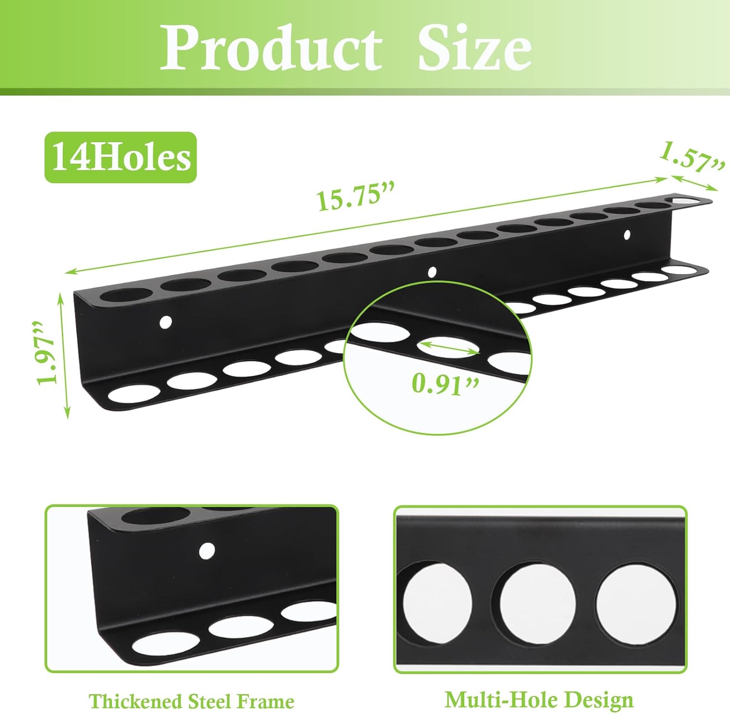 Screwdriver Plier Organizer, Wall Mount Plier Organizer Holder with 14 Holes Heavy Duty Hand Tool Organizer and Storage Rack for Garage Workshop Workbench Tool Chest Cart