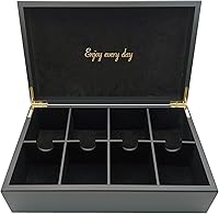 Vista 1 de BJOYFUL&LOVED BJL Organizador de bolsitas de té, caja de té de madera con 8 compartimentos, soporte de té de gran capacidad para almacenamiento