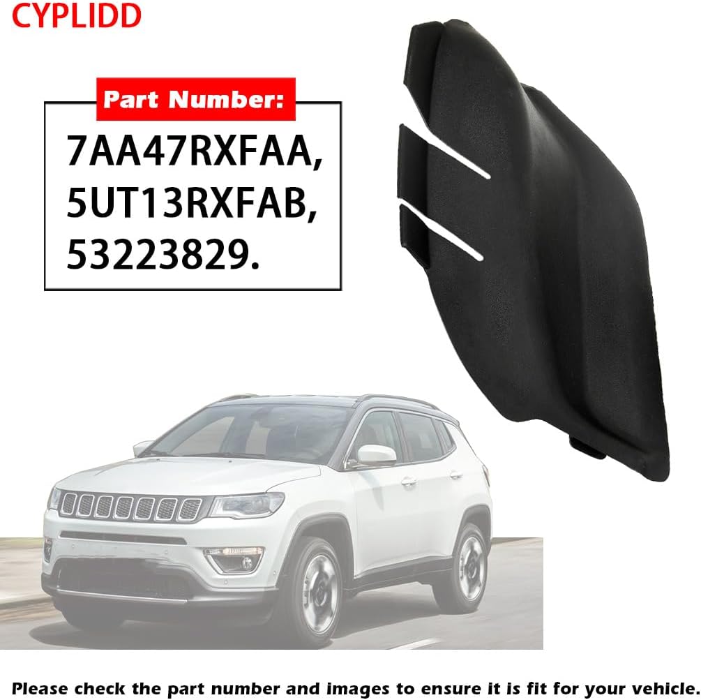 Front Windshield Wrap Corner Trim Wiper Side Trim Compatible with Jeep Compass 2017-2023 Engine Hood Hinge Cover Replaces 7AA47RXFAA(Left Side)