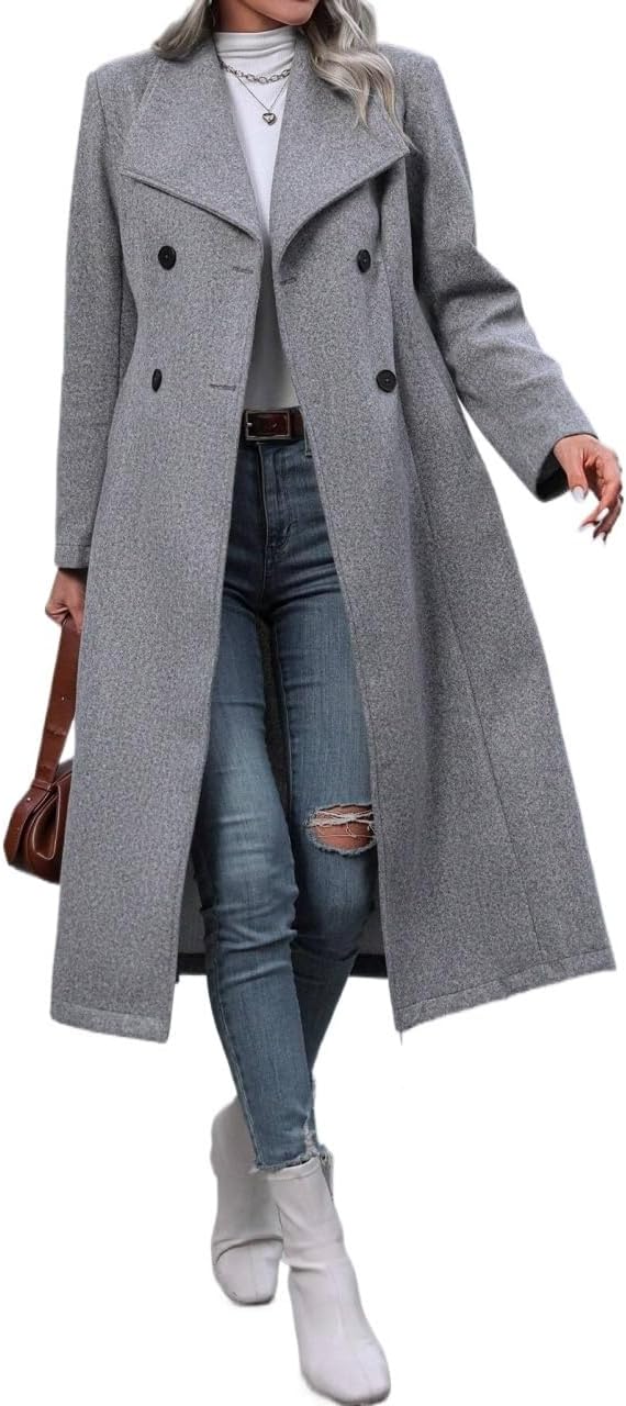 Womens Fashion Trench Outwear Double Breasted Coat Jacket Coat
