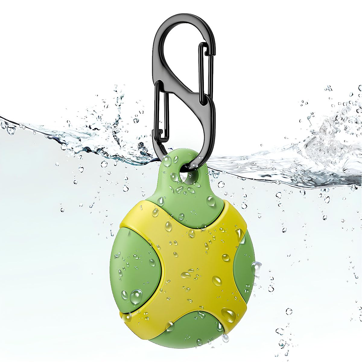 KACA IPX8 Waterproof Silicone Case Compatible with Apple AirTag - Full Protection, Keychain Included, Waterproof, Premium Food Grade Silicone, Scratch-Free, Safe for Kids and Pets [Green & Yellow]-picture-10