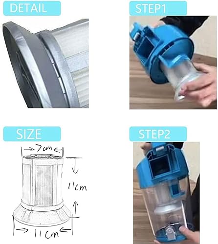 Miniatura 7 de 2 filtros 2156A compatibles con aspiradoras BISSELL 2156, 2156A, 2156E, 1665, 16652, 1665W Zing, repuesto para 1613056