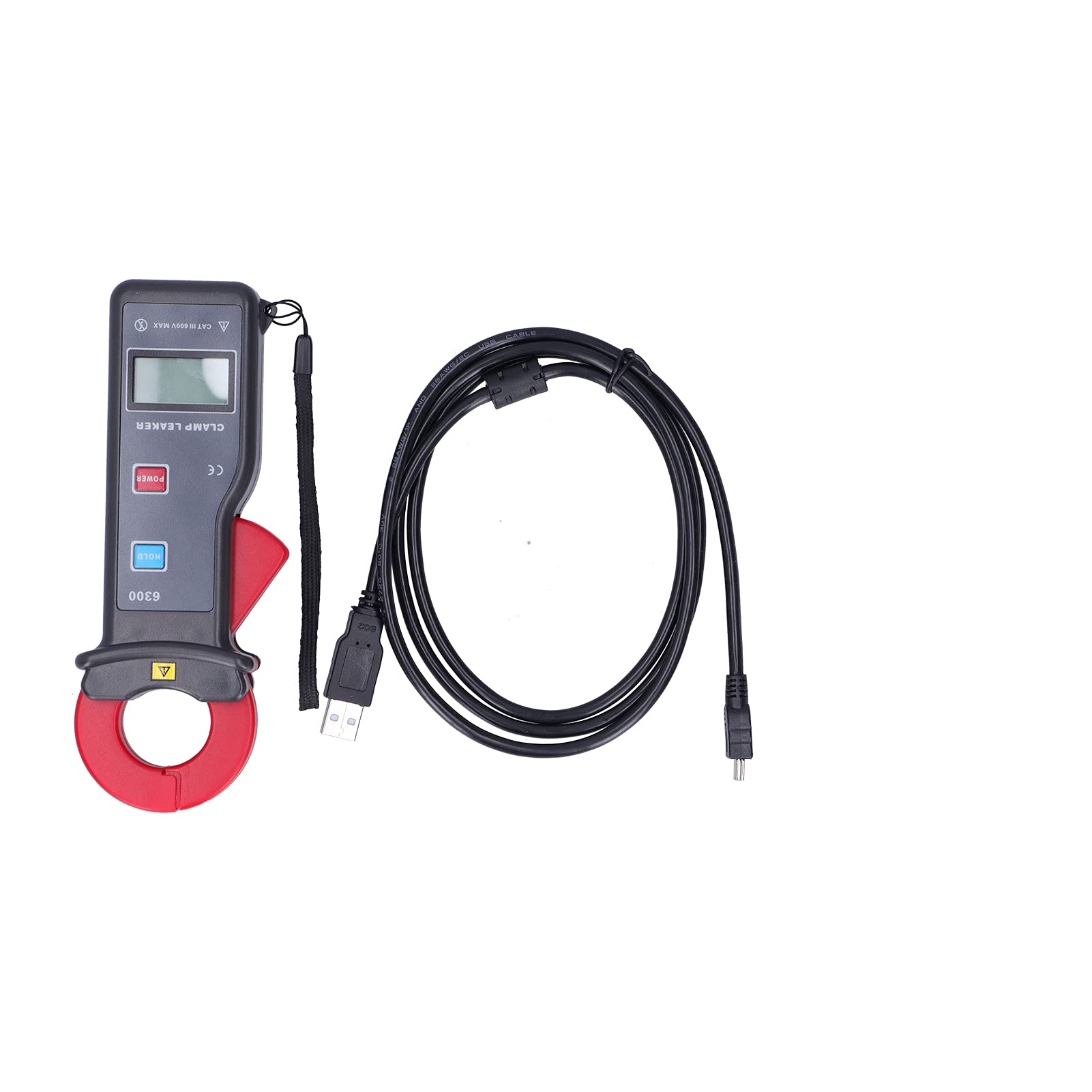 Pinza ca amperimétrica de 0 mA a 60 A con comunicación USB para medir corriente de fuga de CA
