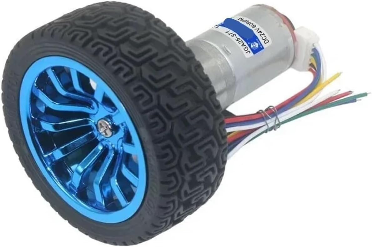 JGA25-370 DCギアモーターエンコーダーは、ステアリングロボットトラッキングバランスカー(26RPM_12V)の速度を測定で