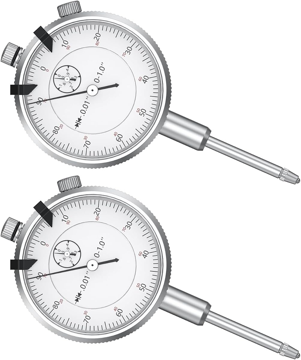 HDLNKAK 2 Pack Dial Indicator 0-1" Resolution: 0.001", Lug Back