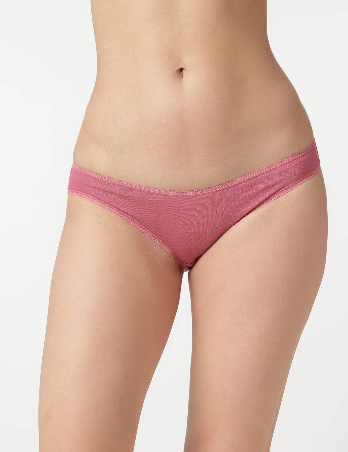 Marks & Spencer Women's Cotton Modern Bikini Style Underwear (Pack of 3) (60715535003_Antique Rose - Image 6 thumbnail