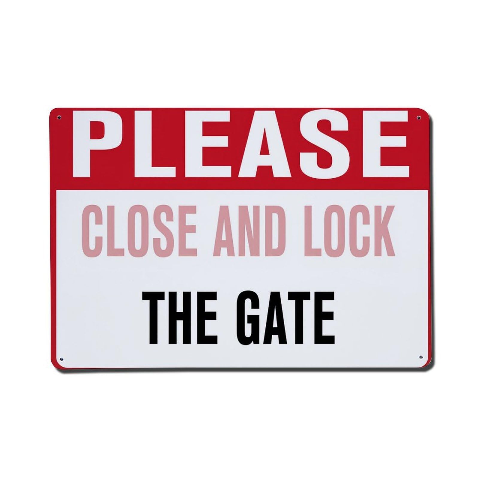 Please Close And Lock The Gate Tin Sign Vintage Metal Poster, Home Bar Garage Man Cave Cafe Indoor & Outdoor Wall Decoration 8x12Inches