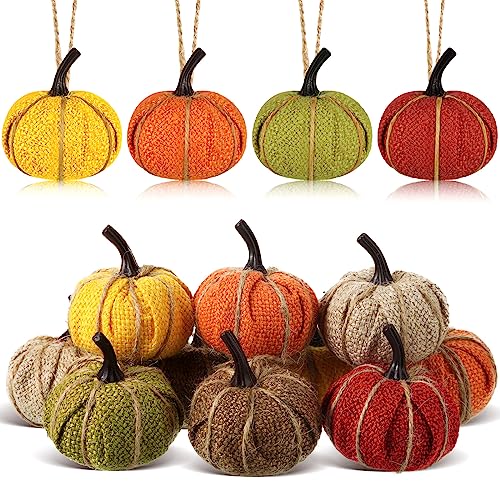Fall-Pumpkin-Hanging-Ornament-Mini-Burlap-Fabric-Thanksgiving-Pumpkin-Hanging-Tree-Ornaments-for-Fall-Thanksgiving-Halloween-Christmas-Party-Tree-Mantel-Wall-Home-Decor-CraftsMixed-Color12-Pcs Fall Pumpkin Hanging Ornament Mini Burlap Fabric Thanksgiving Pumpkin Hanging Tree Ornaments for Fall Thanksgiving Halloween Christmas Party Tree Mantel Wall Home Decor CraftsMixed Color12 Pcs