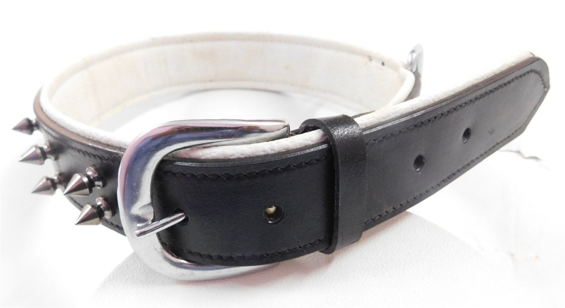 Skora Stylish Double Row Spike Pu Dog Collar 1.25 Inch - Black and White Size Medium (B077BBGLJC) Amazon Price History, Amazon Price Tracker